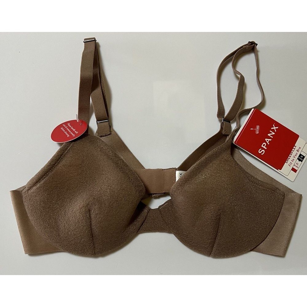 NEW Spanx SHEERFLEX Fit‎ To You Bra Sz XS Cafe Au Lait Cups A-C Nylon